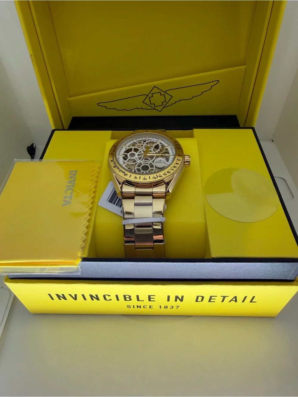 Invicta Objet D Art Excelsior Automatic Gold Skeleton Automatic Men's Watch 43mm